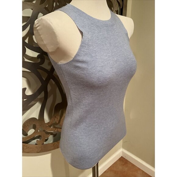 J Crew Sweater SMALL Sleeveless Blue 100% Cashmere BA046 NWT NEW - Picture 2 of 8